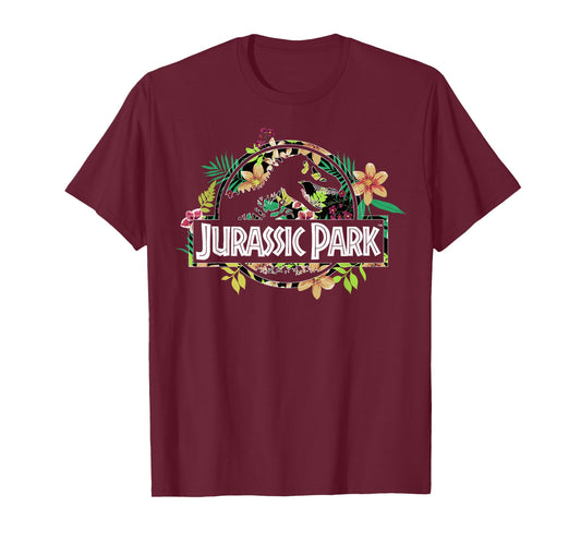 Jurassic Park Floral Tropical Fossil Logo Graphic T-Shirt T-Shirt