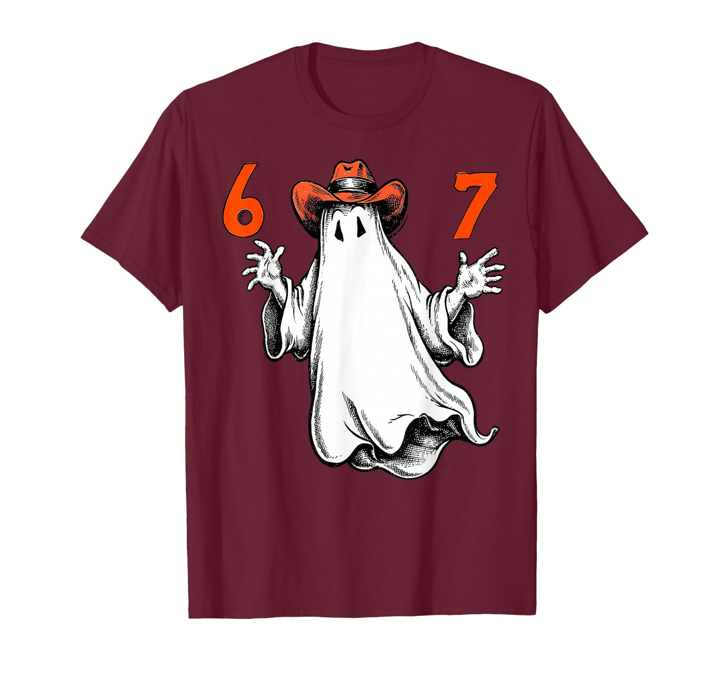 Haunted by 6 7 Funny Ghost Thanksgiving Fall Autumn Design T-Shirt