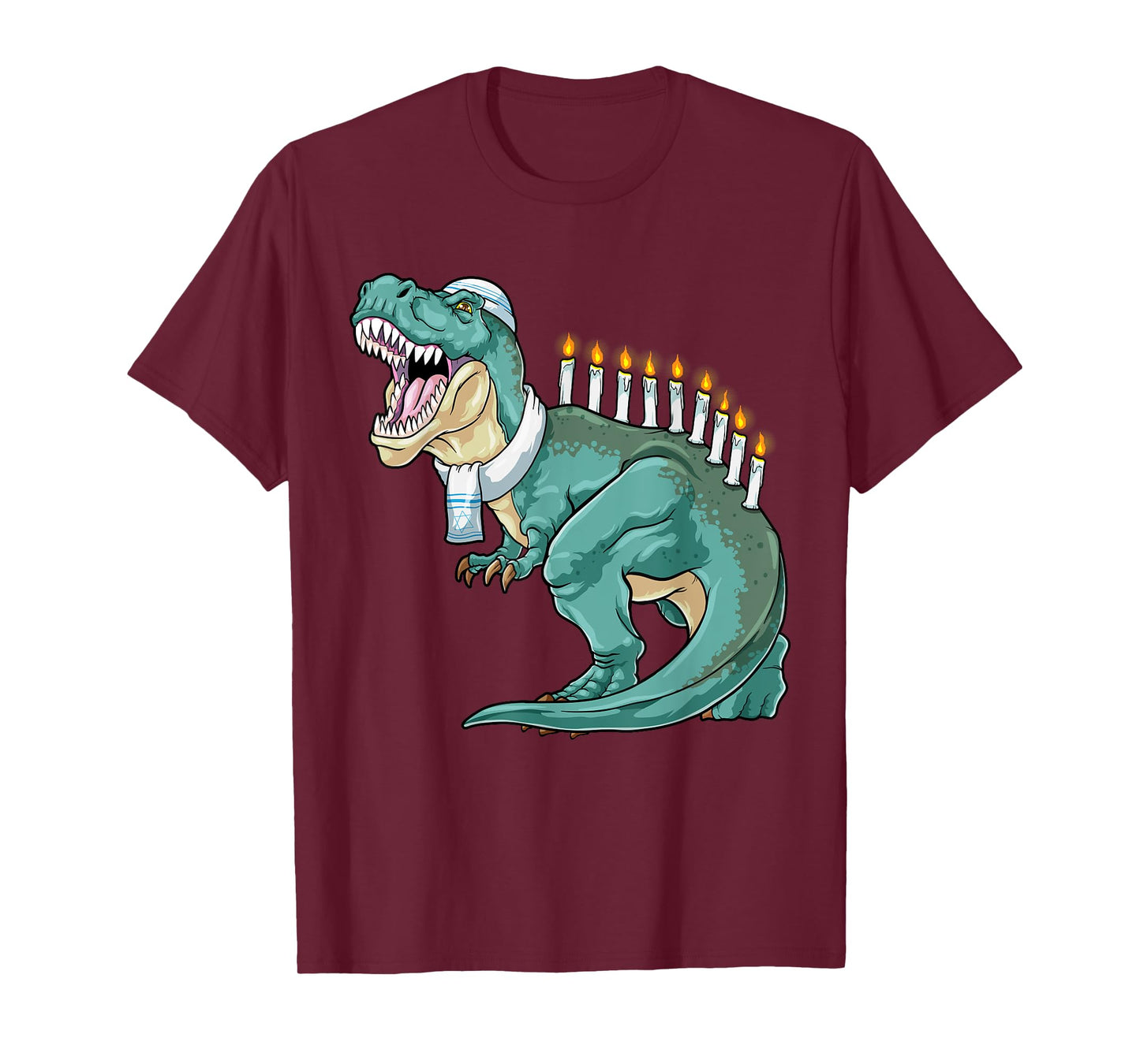 Menorasaurus Rex Hanukkah Shirt Jewish Dinosaur Menorah T-Shirt