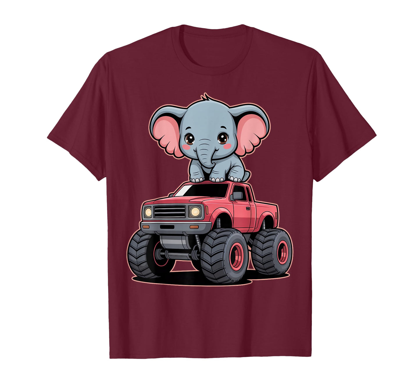 Cute Elephant On Monster Truck T-Shirt