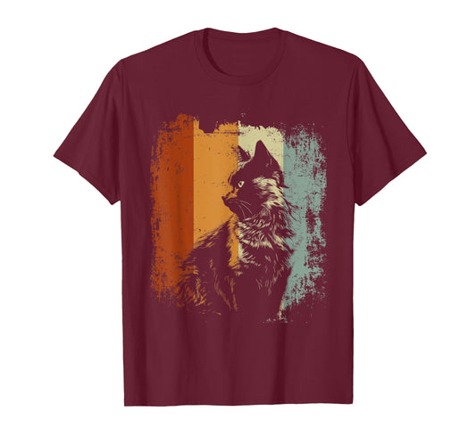 Nebelung Cat Retro Style T-Shirt