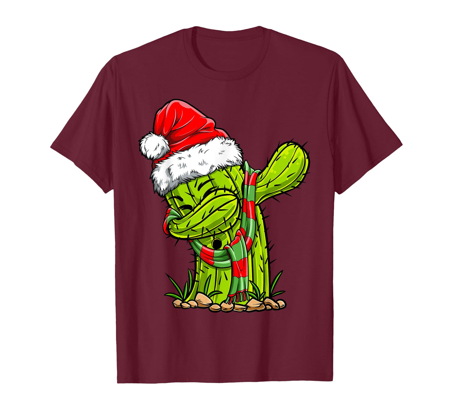 Dabbing Cactus Santa T Shirt Christmas Kids Boys Girls Gifts