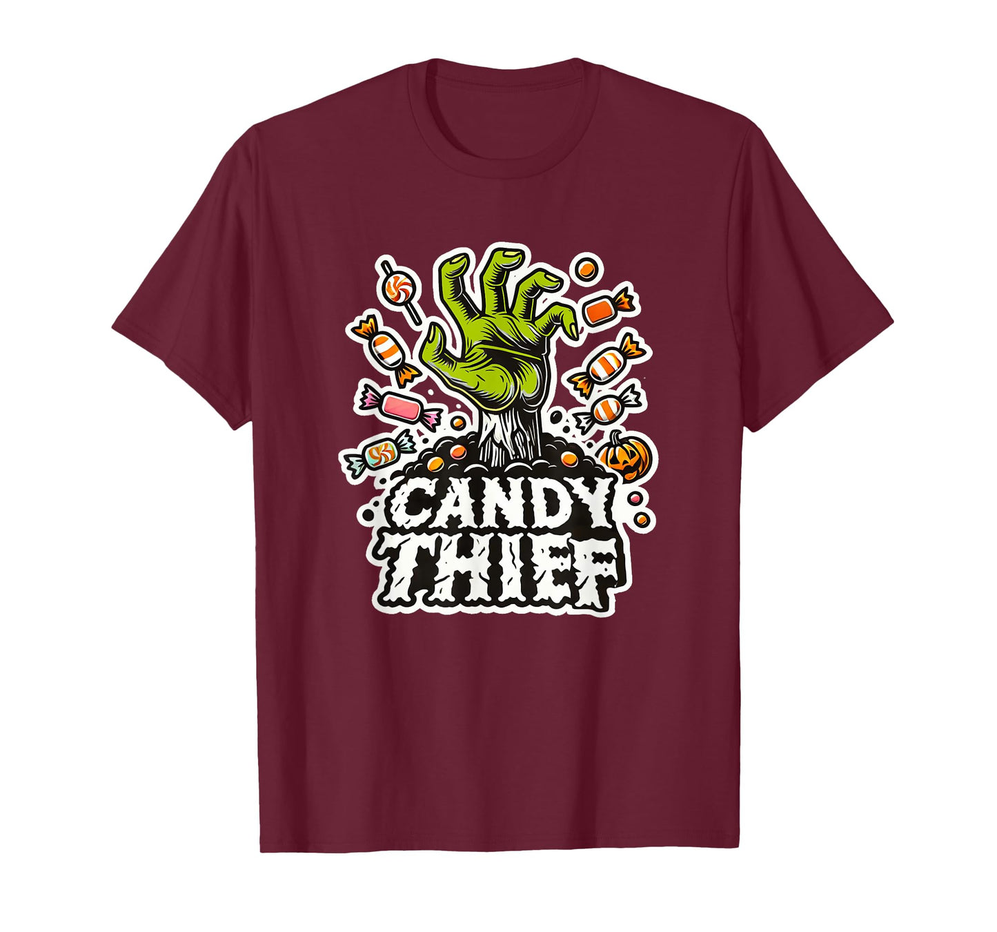 Candy Thief Halloween Zombie Hand and Sweets Easy Costume T-Shirt