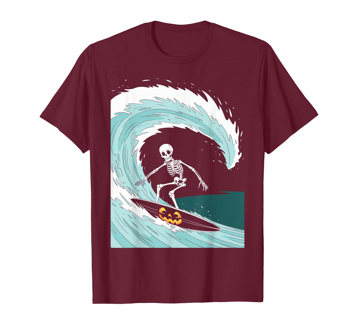 Funny Skeleton Surfing Lovers Spooky Halloween Surfer Ghosts T-Shirt