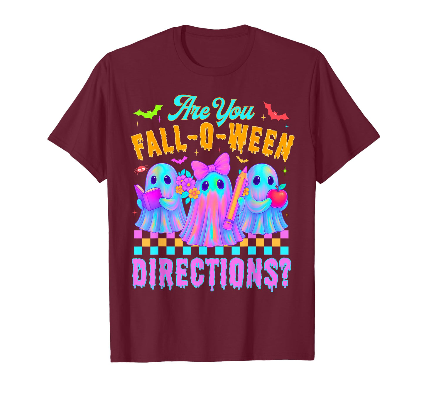 are You Fall o Ween Directions Funny Halloween Ghost Teacher T-Shirt