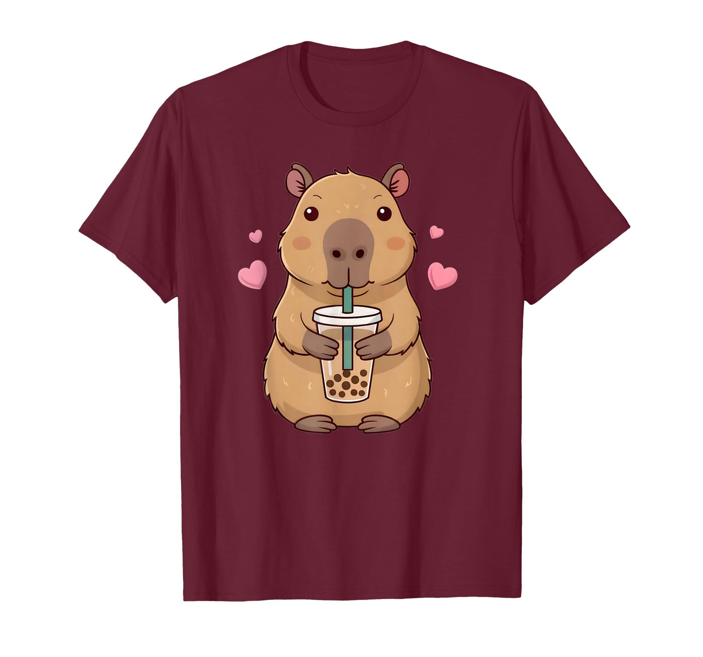 Cute Capybara Boba Tea Bubble Rodent Anime Kawaii Lover Kids T-Shirt