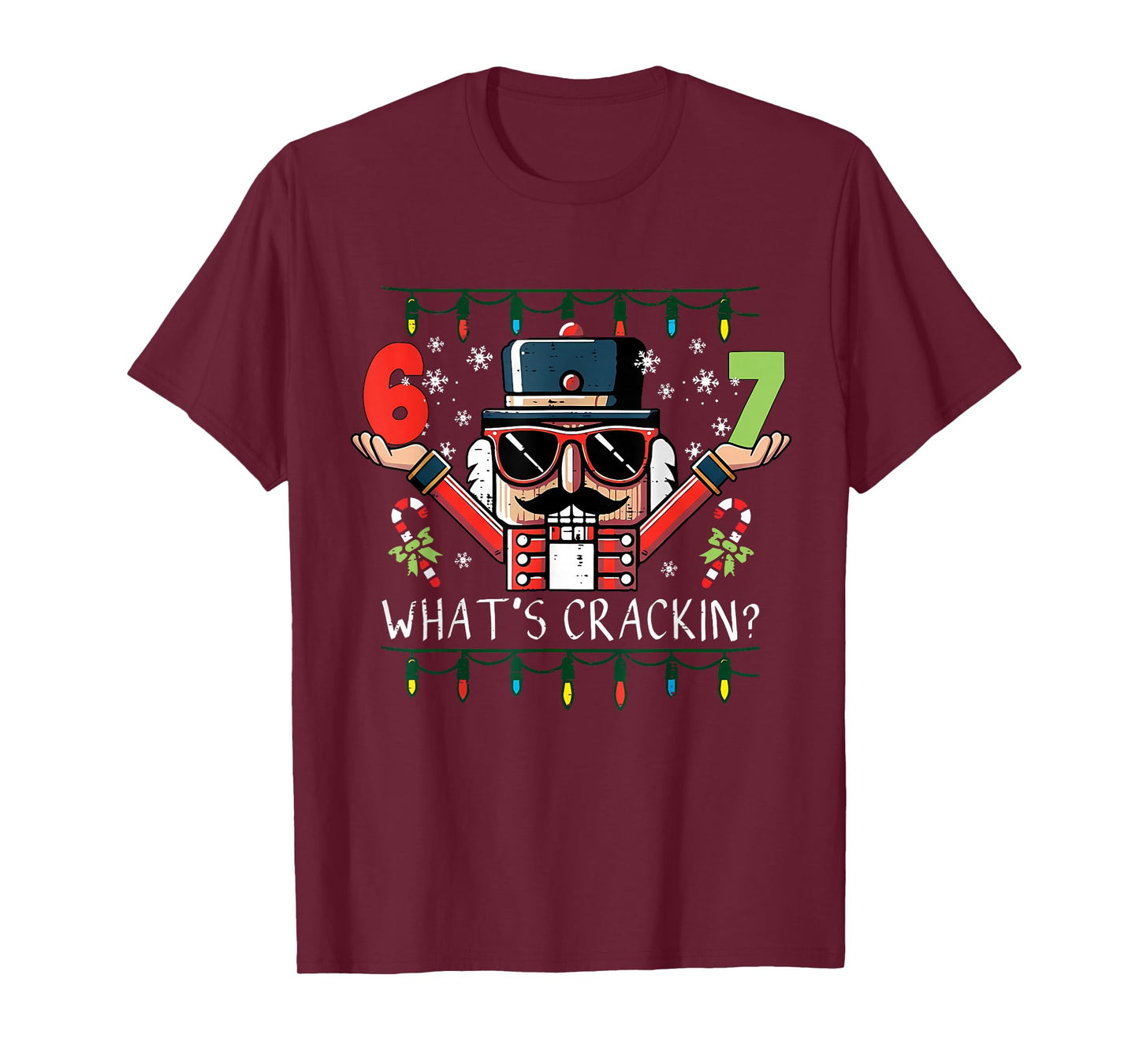 Retro Christmas Nutcracker Whats Crackin Funny 67 Meme Xmas T-Shirt