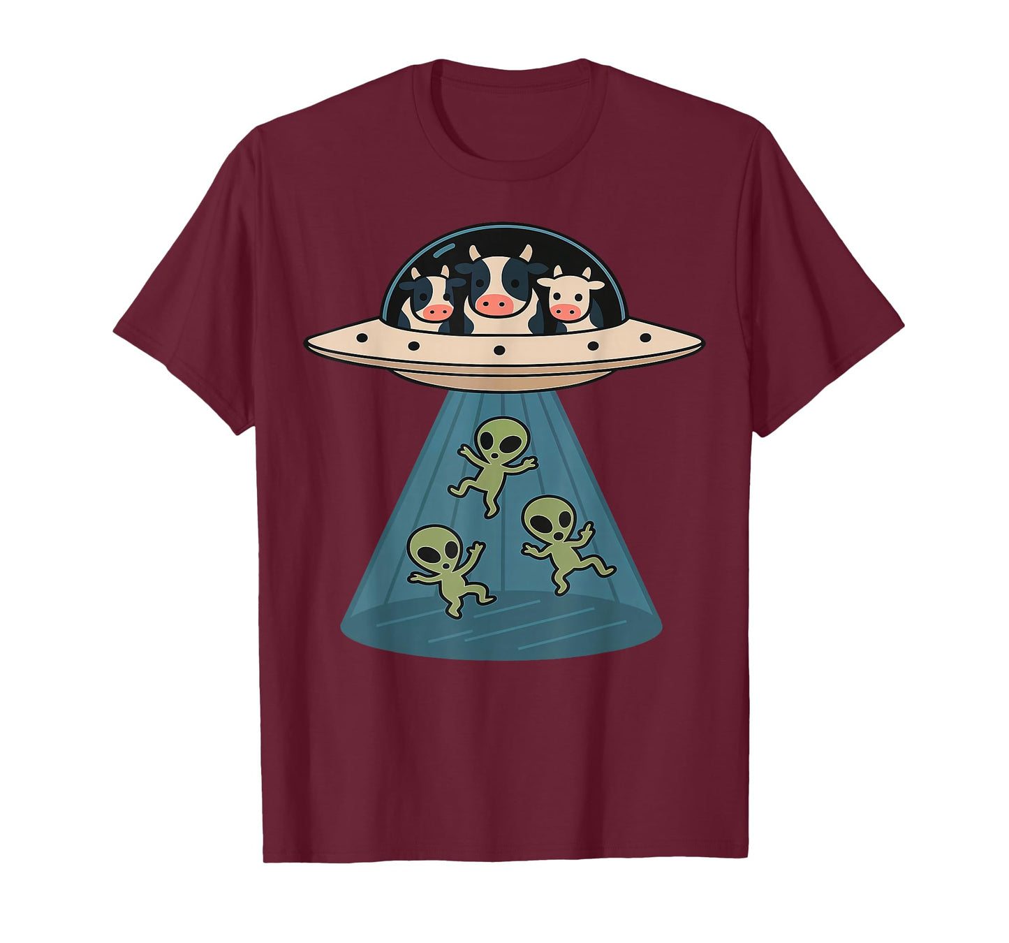 Cow Abducting Alien UFOs Farm Animals Funny Hilarious Humor T-Shirt
