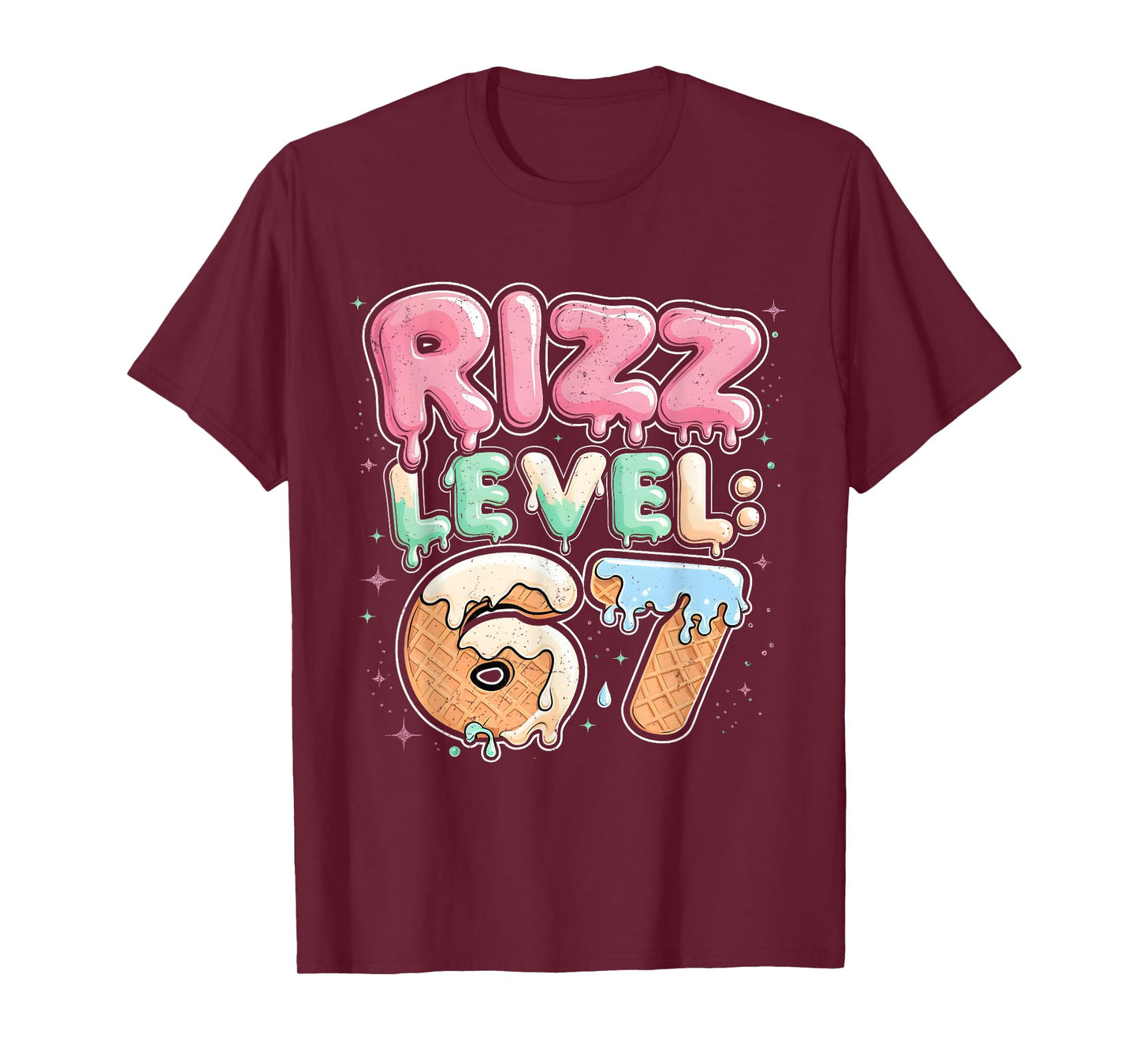 67 Ice Cream Drip Cool Meme Six Seven Gen Alpha Slang T-Shirt