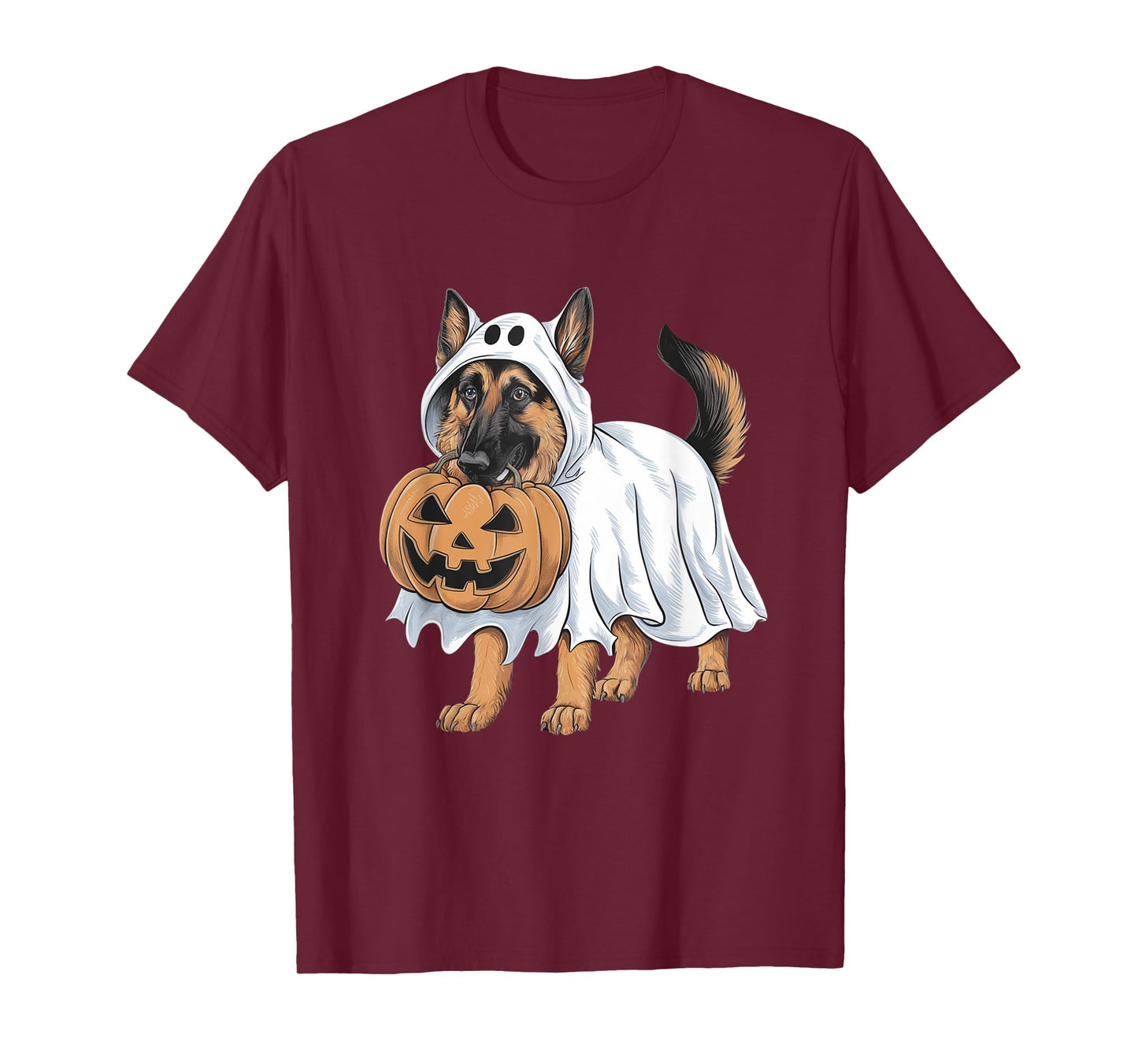 German Shepherd Ghost Dog Halloween T-Shirt
