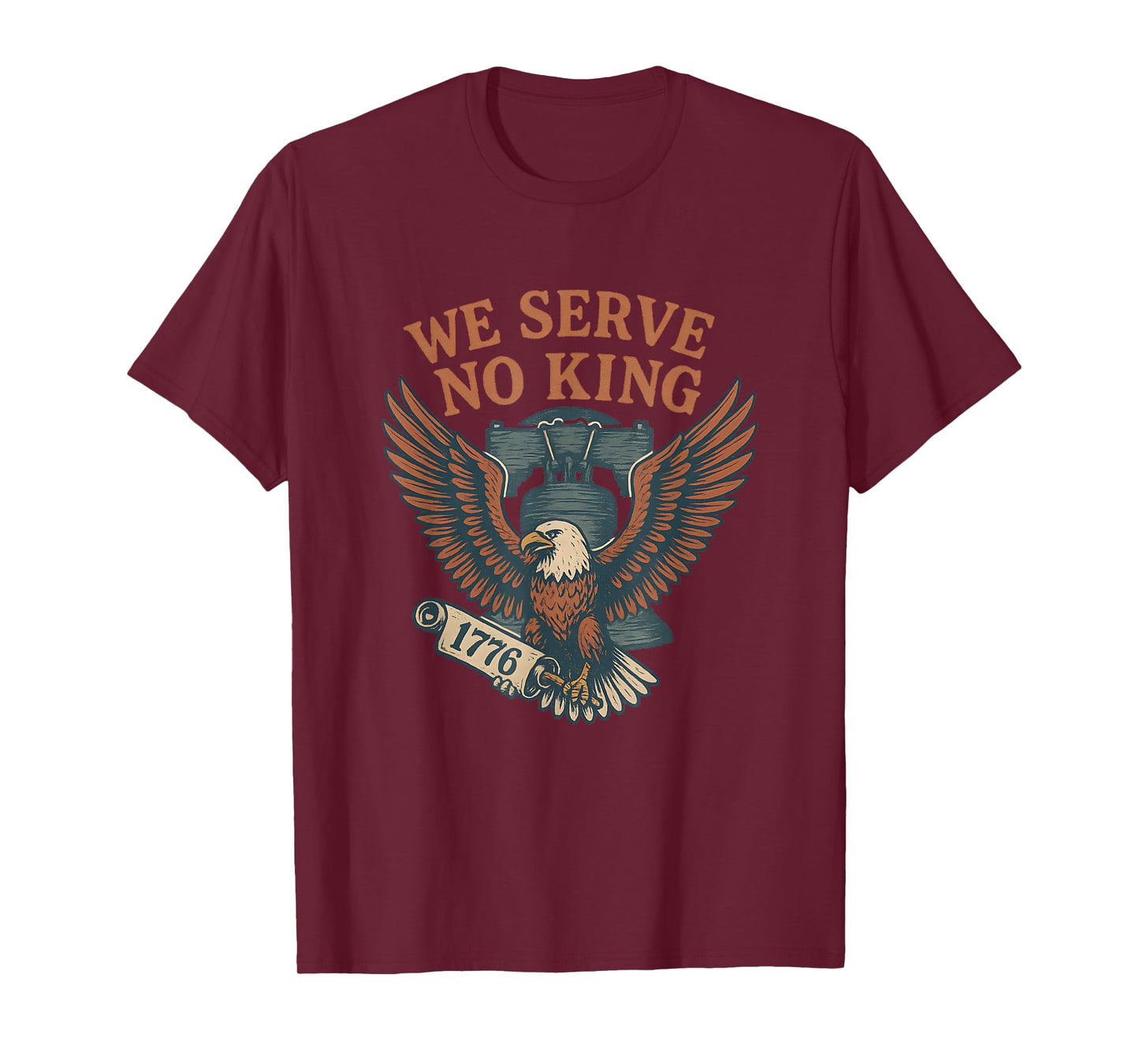 We Serve No King – Liberty Eagle 1776 Design T-Shirt