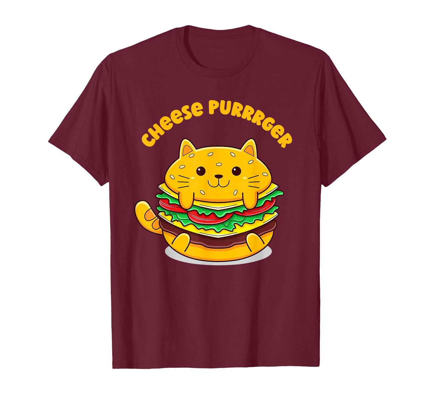 Funny Burger Cat Cheese Purrrger Food Lover T-Shirt