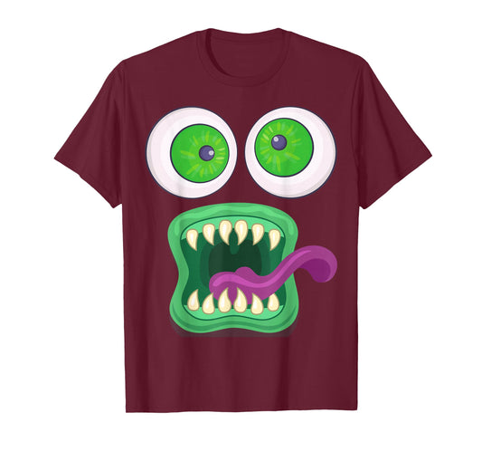 Men's Women's Big Eyes Monster Face Halloween Costume T-Shirt