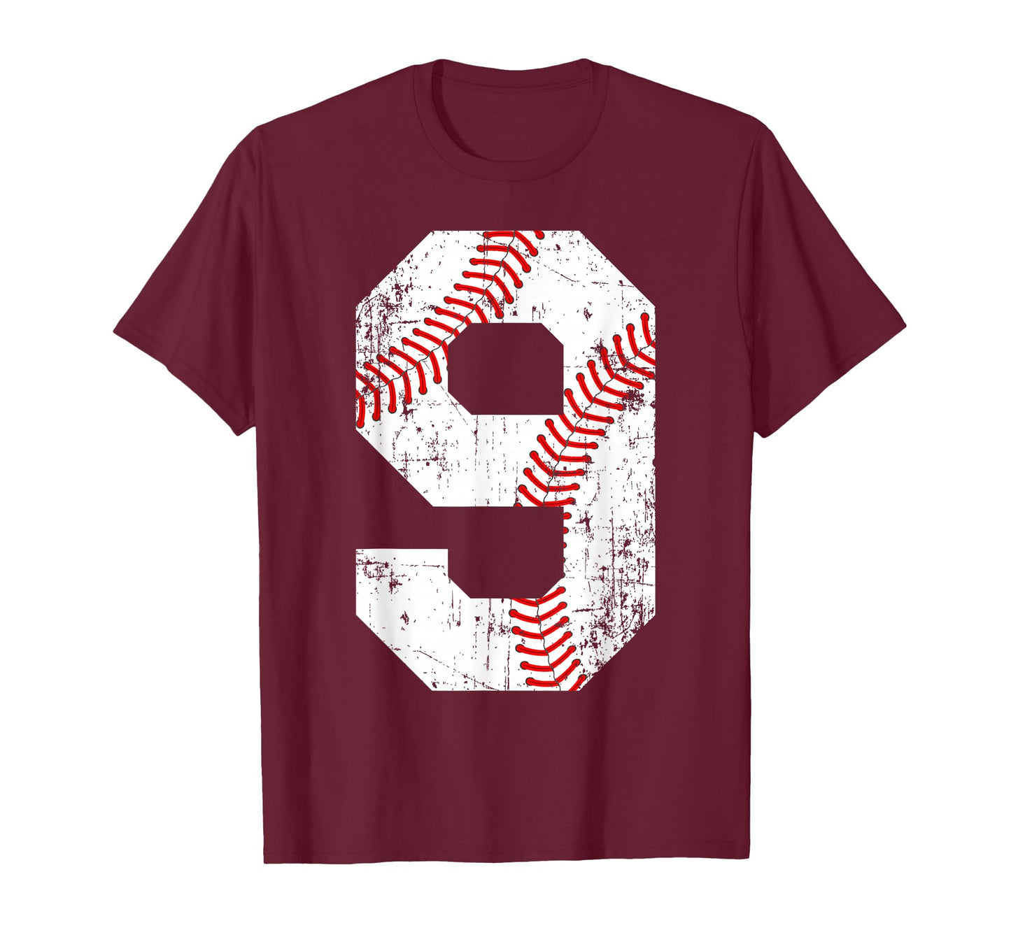 Vintage Baseball 9 Jersey Number T-Shirt