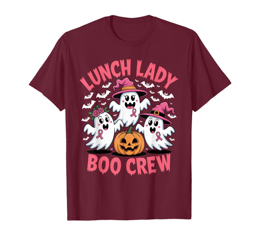 Lunch Lady Boo Crew Funny Halloween Ghost Costume Idea T-Shirt