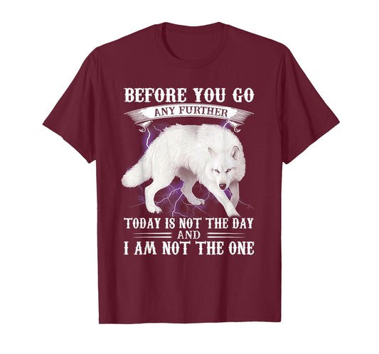 Wolf Before You Go Any Further Today Is Not The Day T-Shirt