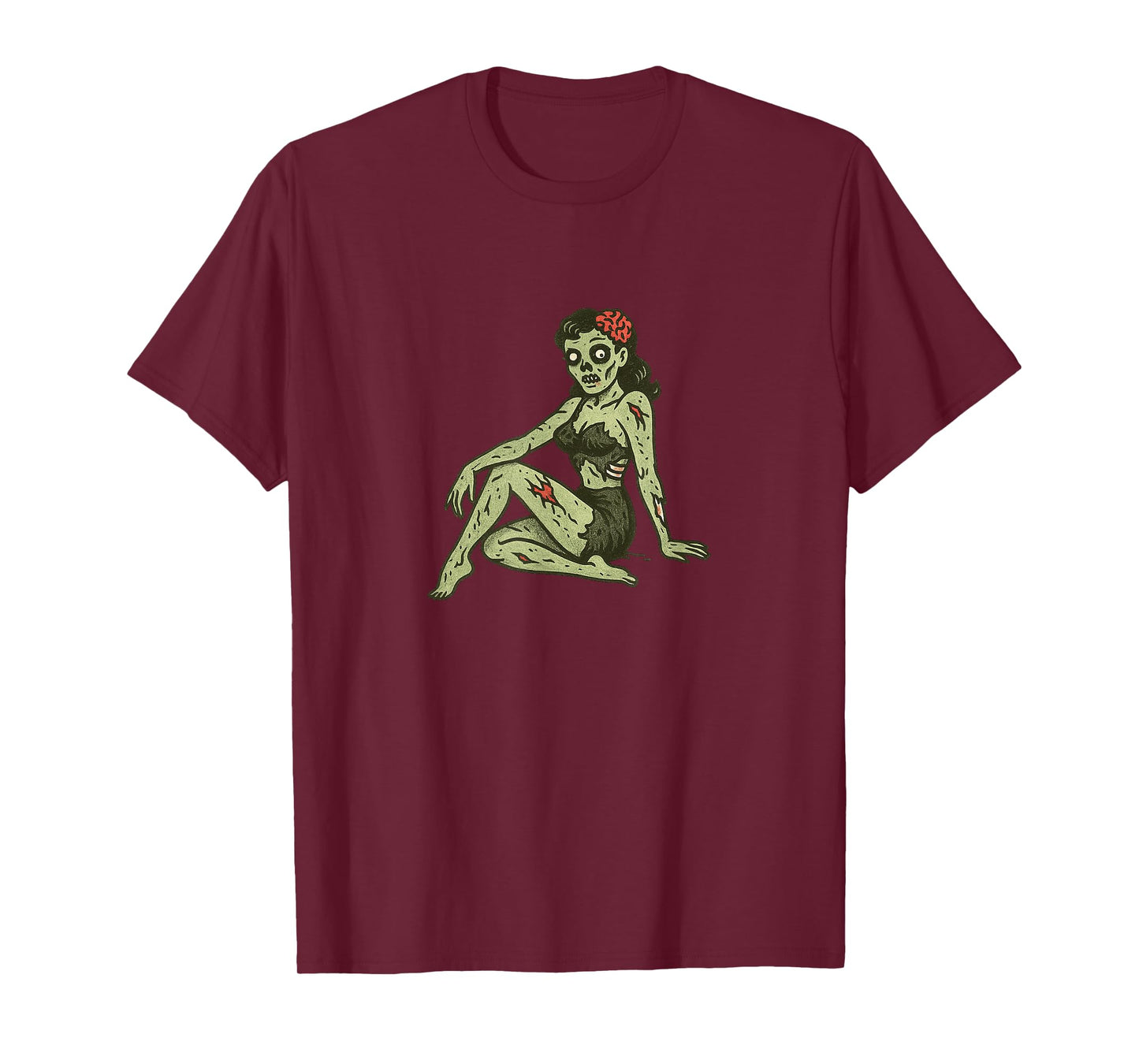 Zombie Girl Pinup Halloween Party Undead Retro Cheesecake T-Shirt