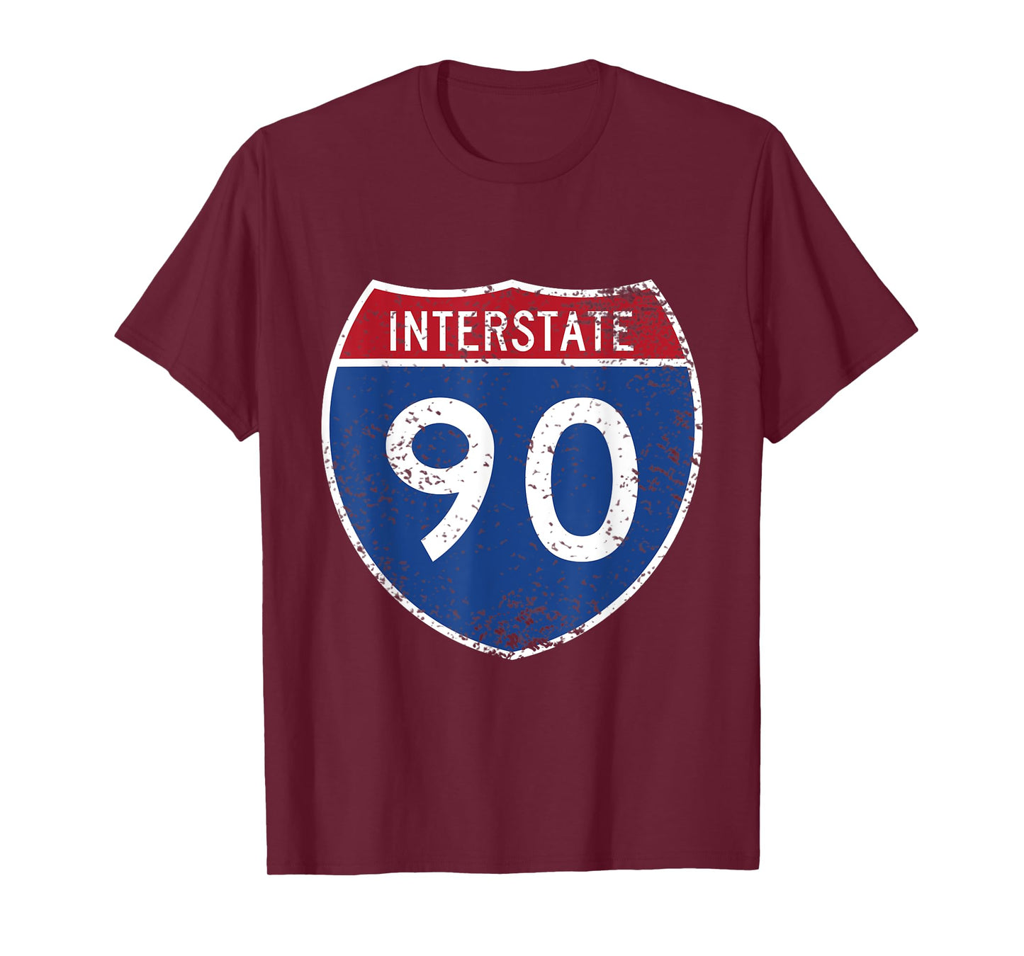 Interstate 90 Distressed Grunge Vintage Look T-Shirt T-Shirt