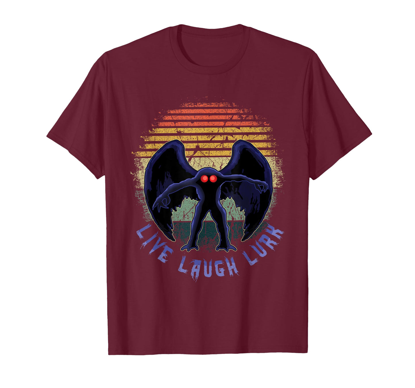 Monster Vintage Moth Man Laugh Live Lurk Halloween Cryptid T-Shirt