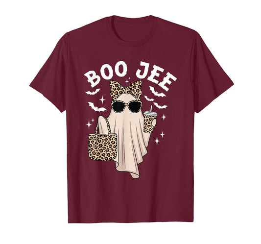 Boo JEE Boujee Pink Ghost Halloween October Vibes T-Shirt