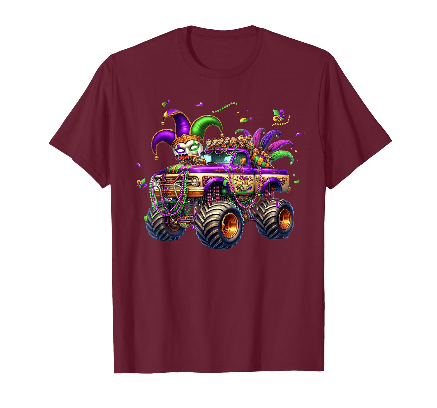 Mardi Gras Monster Truck Kids Toddlers New Orleans Festival T-Shirt