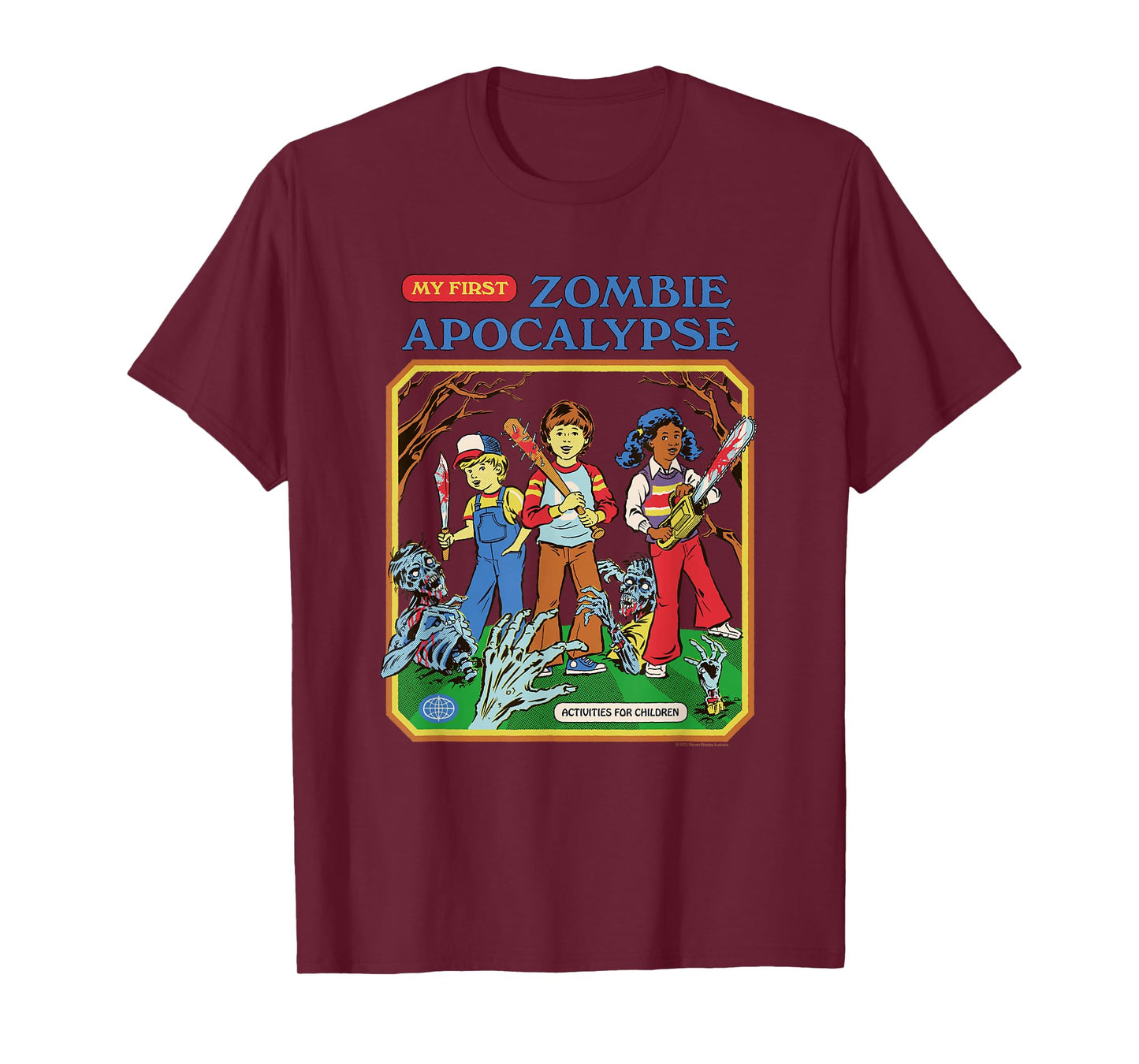 Steven Rhodes My First Zombie Apocalypse Retro Dark Humor T-Shirt