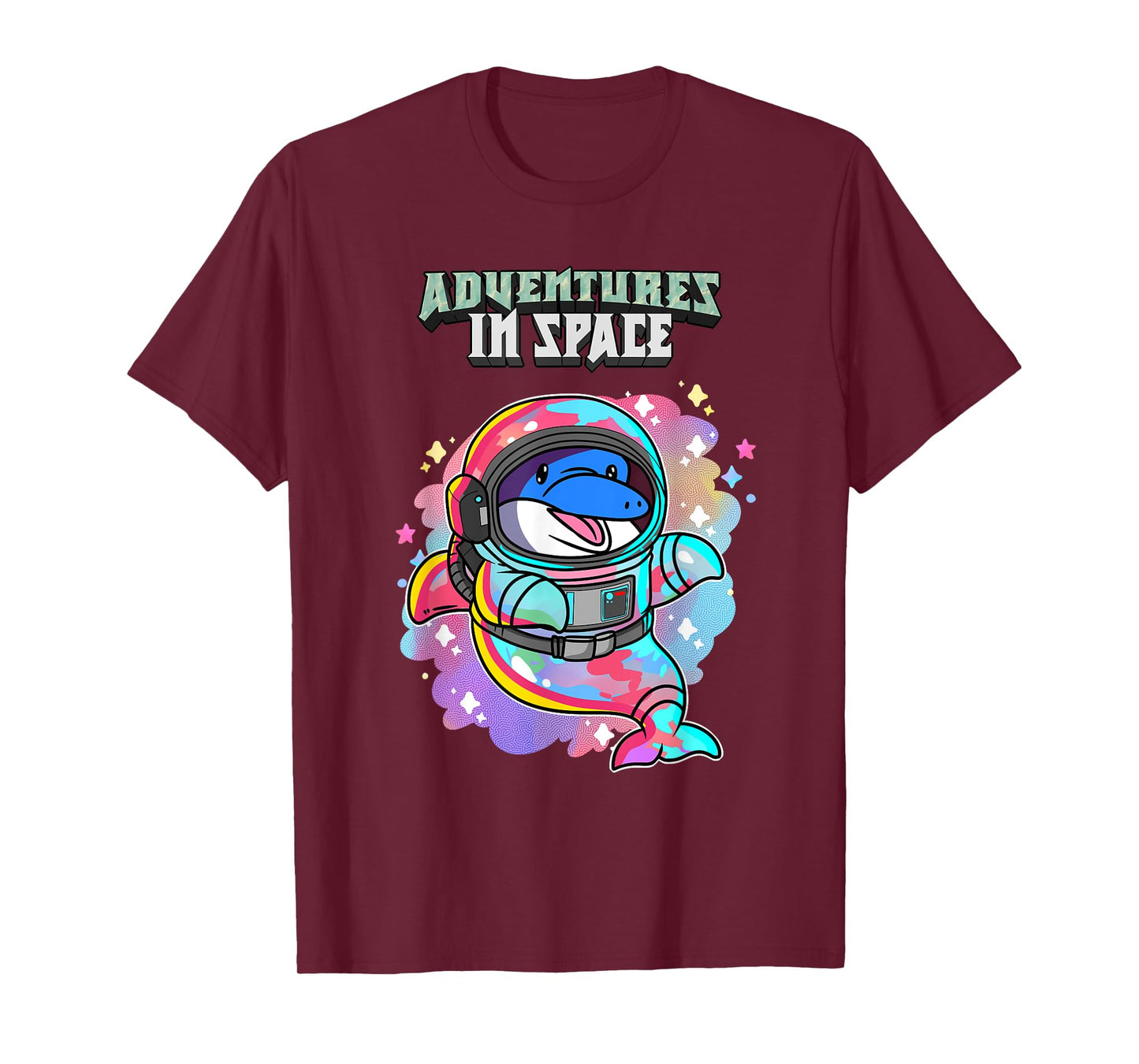 Adventures In Space Astronaut Dolphin Kawaii T-Shirt