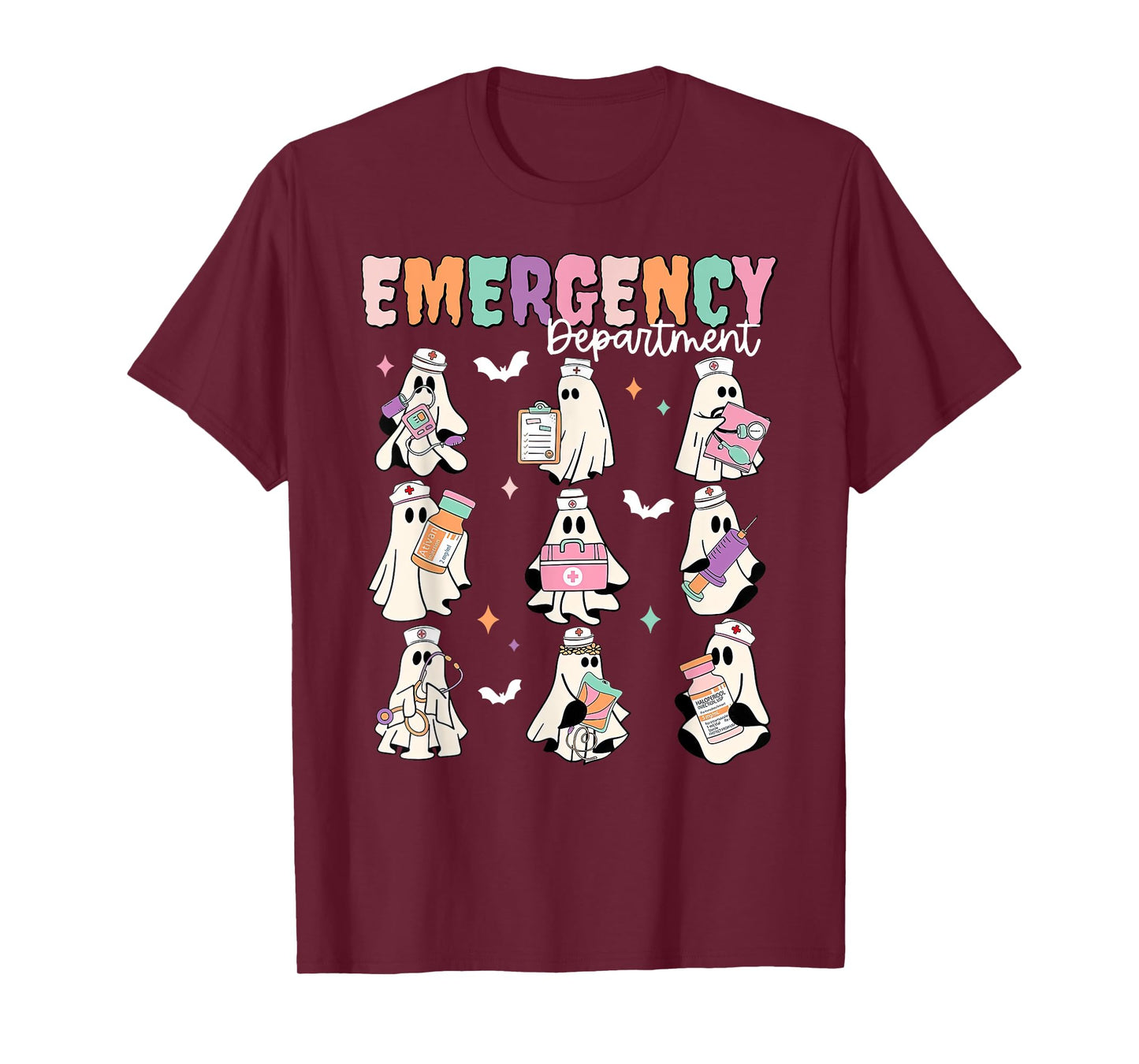 Emergency Department Ghost ER Nurse Halloween Spooky Season T-Shirt