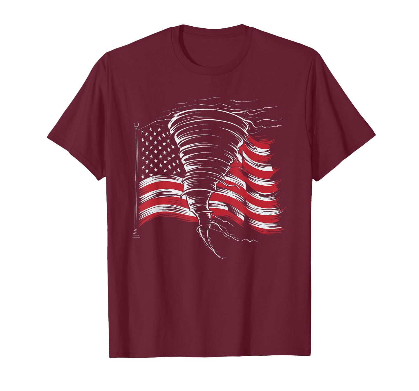 Tornado In Front Of US Flag T-Shirt
