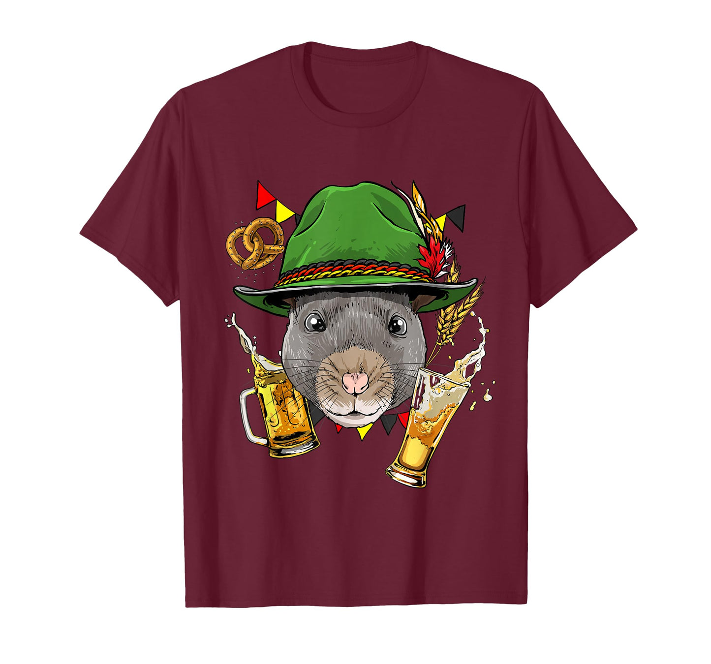 Rat Oktoberfest Lederhosen Costume Gift German Beer Fest T-Shirt