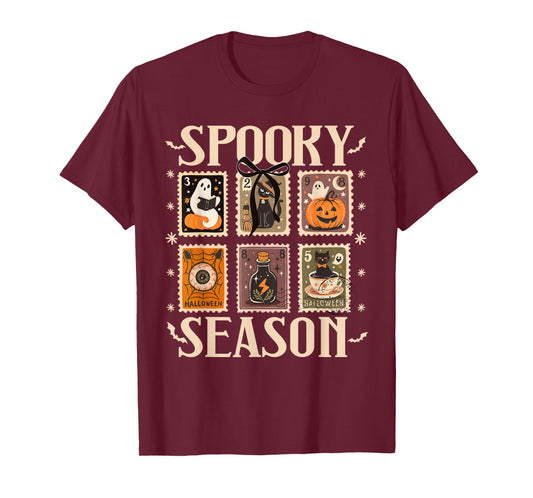 Retro Ghost Cute Fall Halloween Pumpkin Season T-Shirt