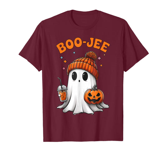 Boo JEE Boujee Cute Ghost Spooky Funny Halloween Pumpkin T-Shirt