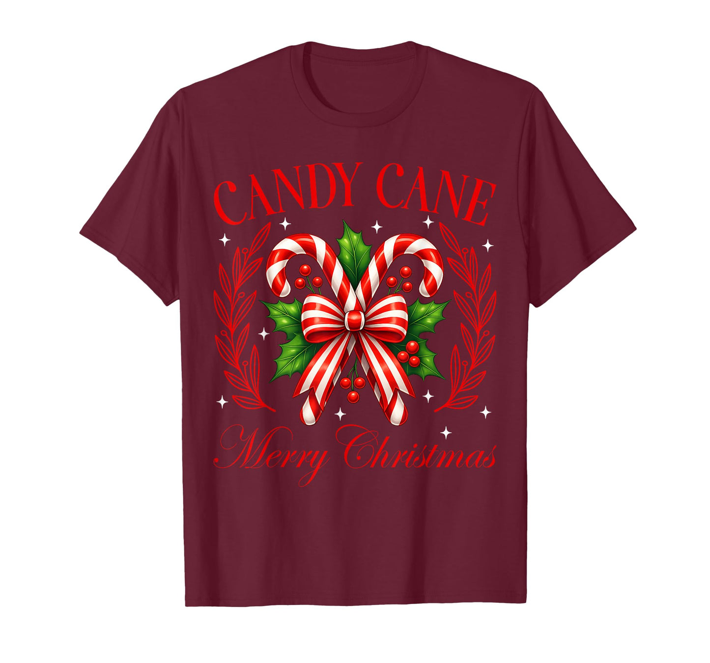 Merry Christmas Candy Cane Xmas Holiday Matching Family T-Shirt