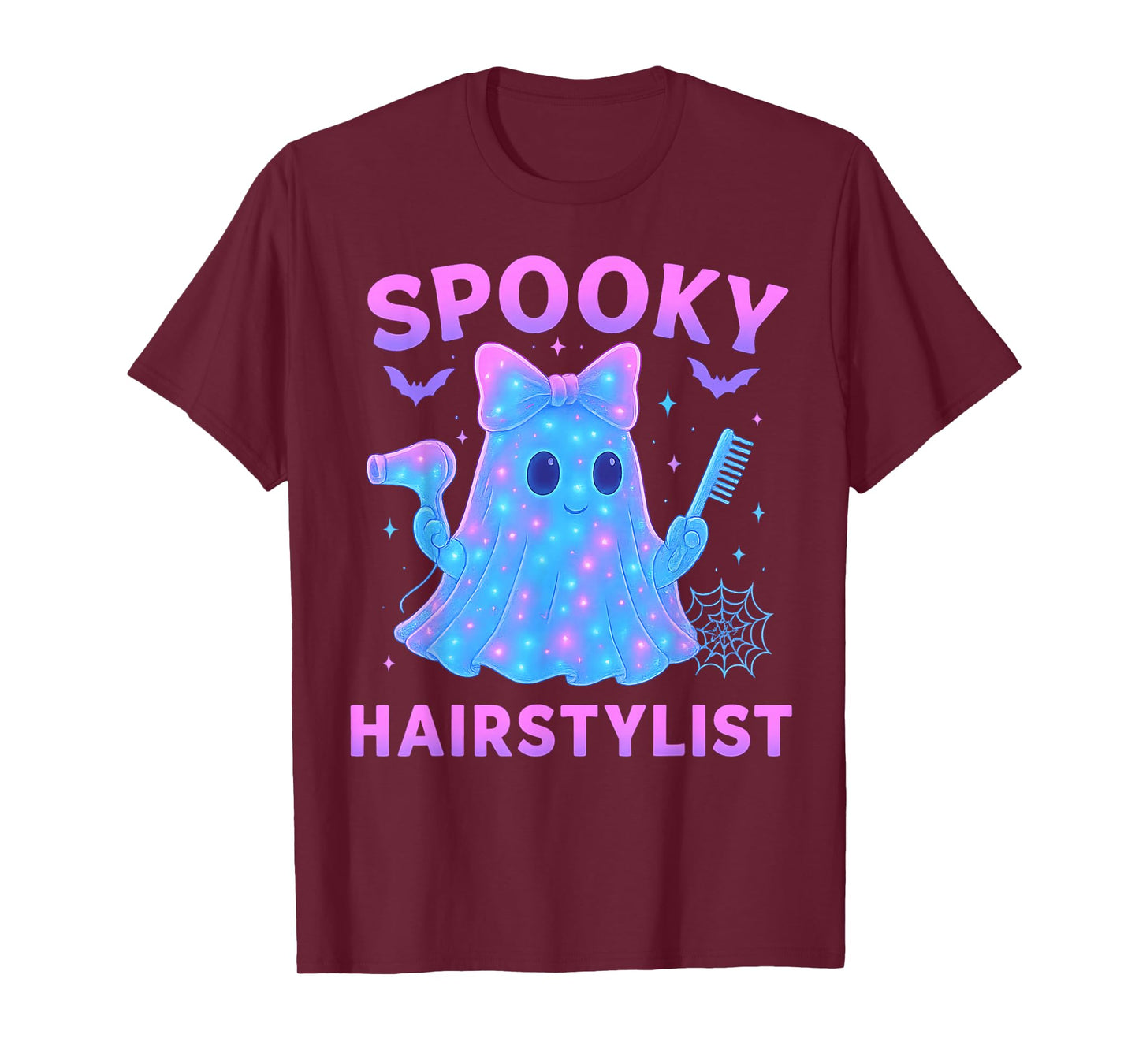 Funny Ghost Hairstylist Halloween Hairdresser Men Women T-Shirt