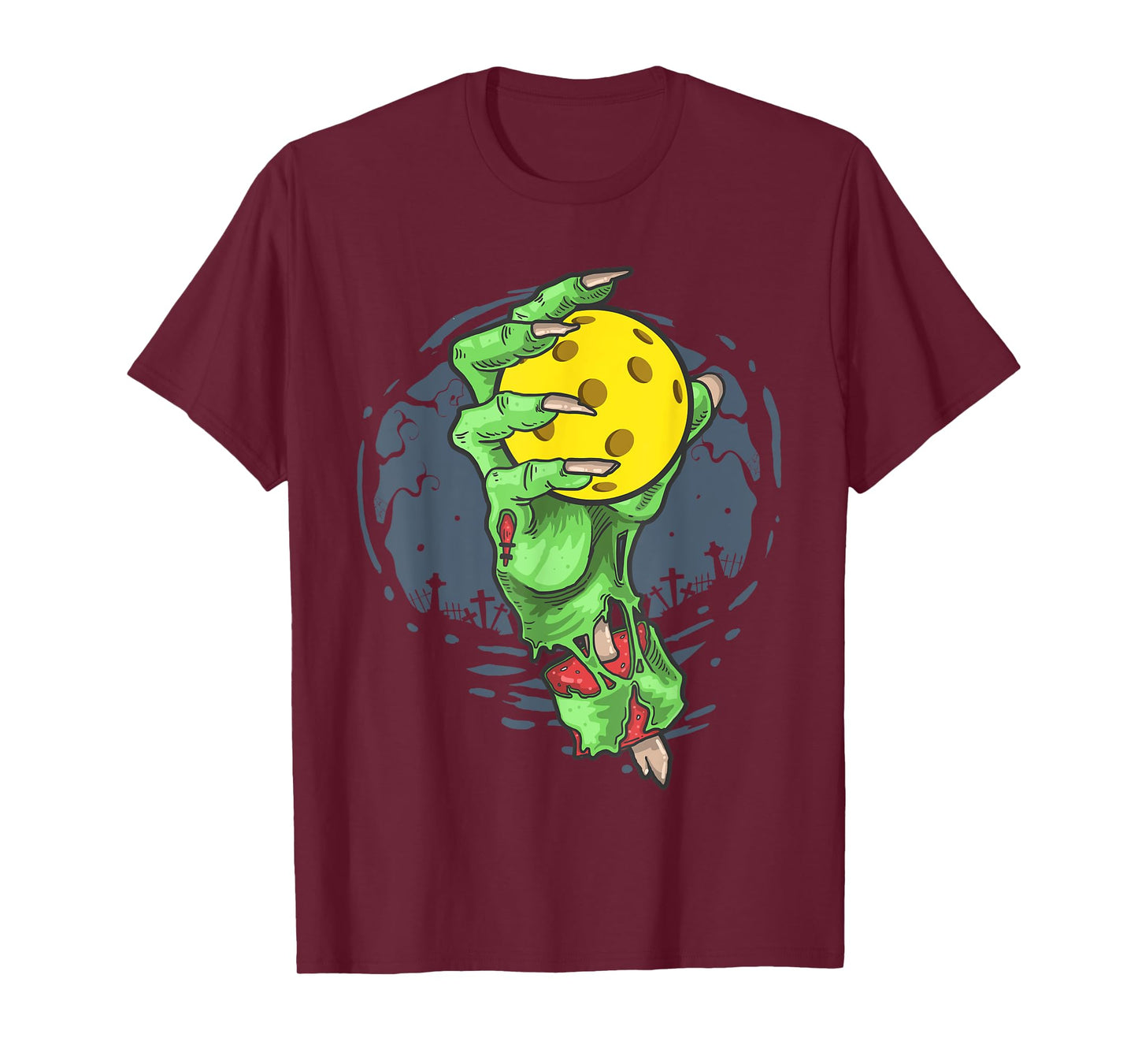 Pickleball Halloween Costume Zombie Hand Pickleball Ball T-Shirt