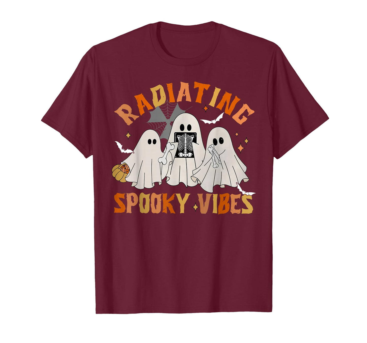 Radiating Spooky Vibes Ghost Radiology Tech X-ray Halloween T-Shirt