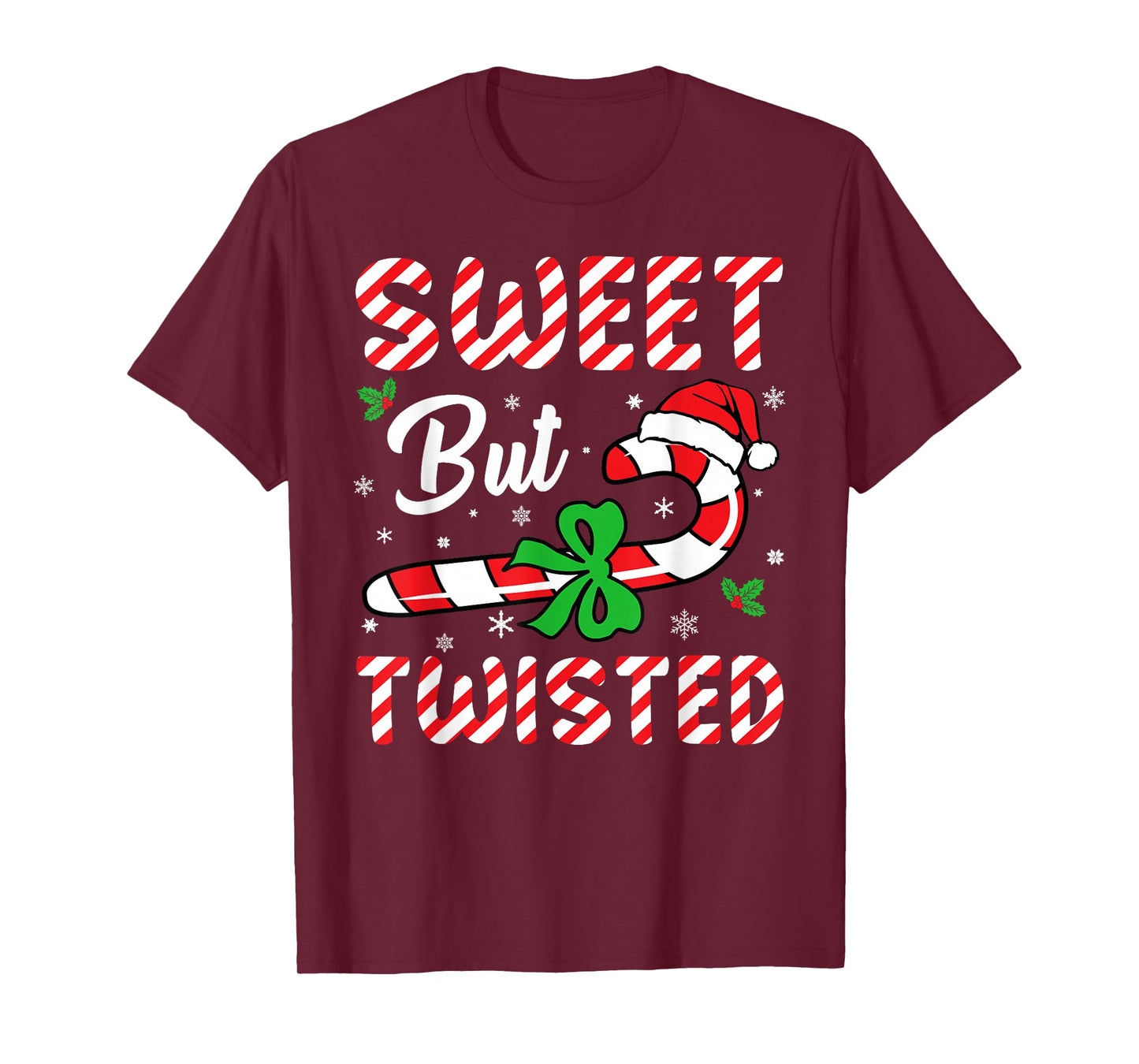 Sweet But Twisted Funny Christmas Candy Cane Boys Girls Kids T-Shirt