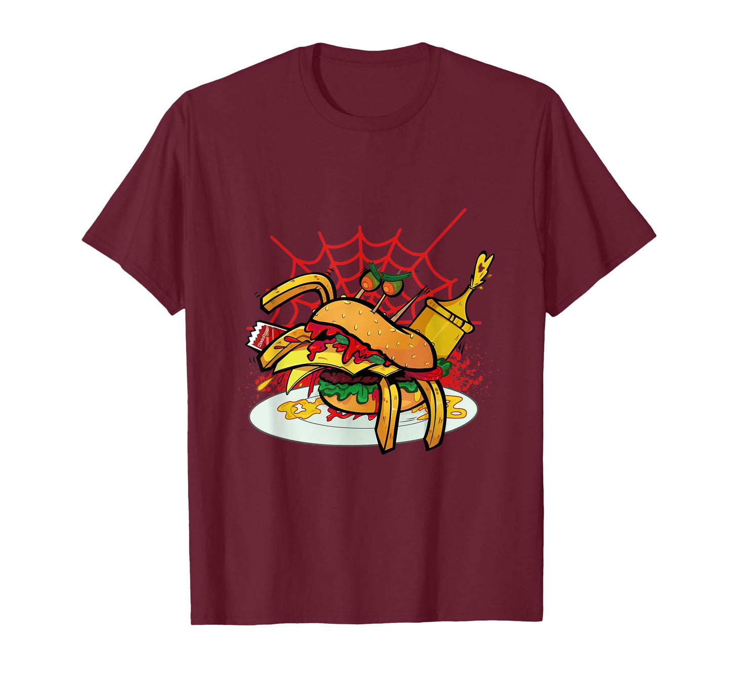 Monster Spider Cheese Burger Food Cheese Burger T-Shirt