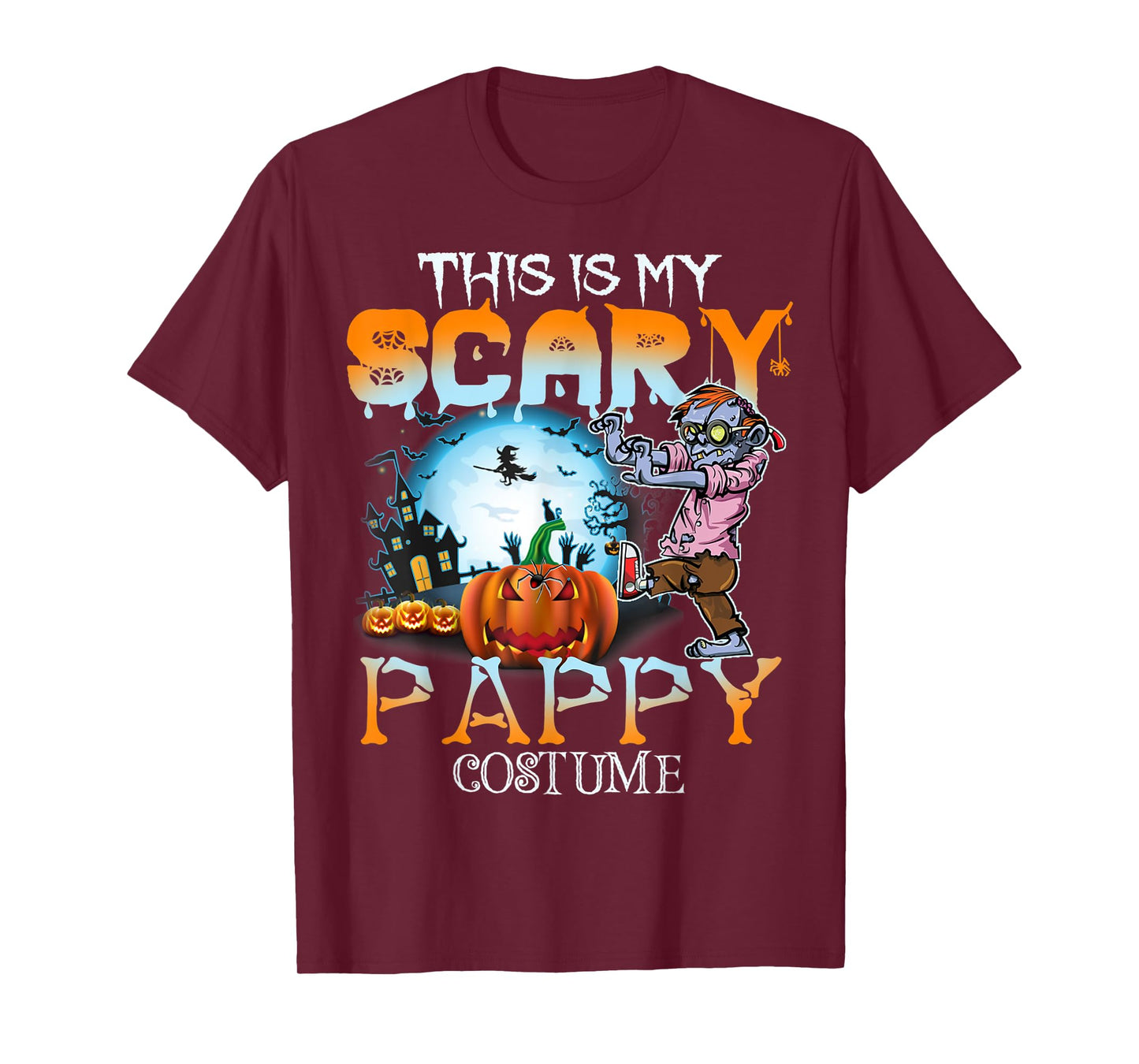 This Is My Scary Pappy Costume Pumpkin Funny Halloween T-Shirt