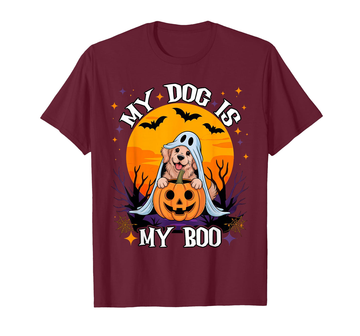 Dog Halloween Ghost Golden Retriever My Dog is My Boo Meme T-Shirt