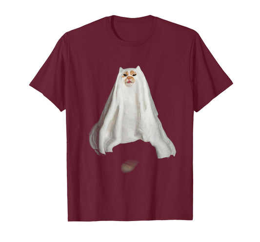 Ghost Cat Meme Funny Halloween Men Women Kids T-Shirt