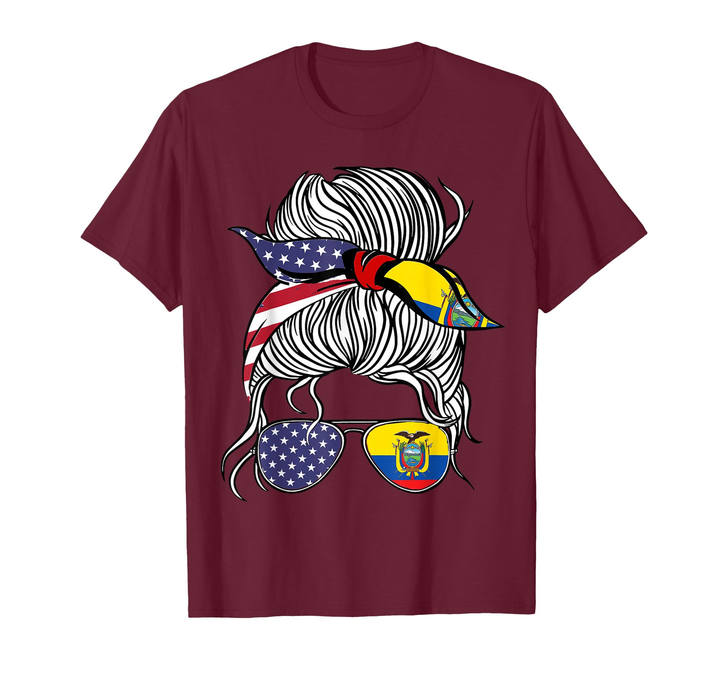American Ecuadorian Patriot Flag Women Girl Ecuador Grown T-Shirt