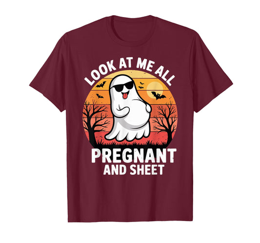 Funny Halloween Pregnant Maternity Ghost T-Shirt