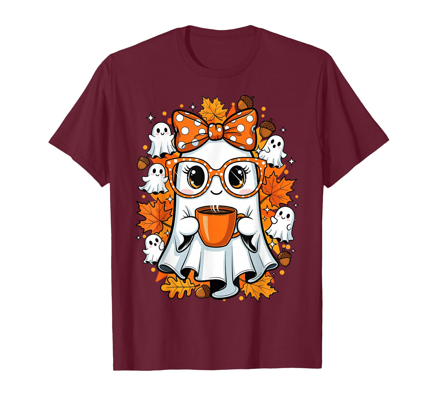 Halloween Ghost Autumn Fall Coffee Lover T-Shirt