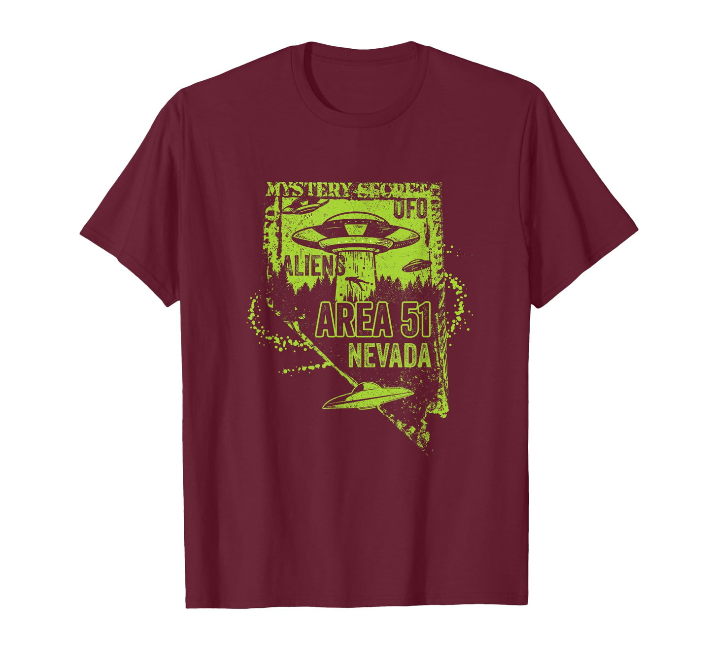 UFO Distressed Area 51 Alien Extraterrestrial Flying Saucer T-Shirt