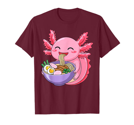 Cute Axolotl Ramen Lover Anime Noodle Tee Japanese Kawaii T-Shirt
