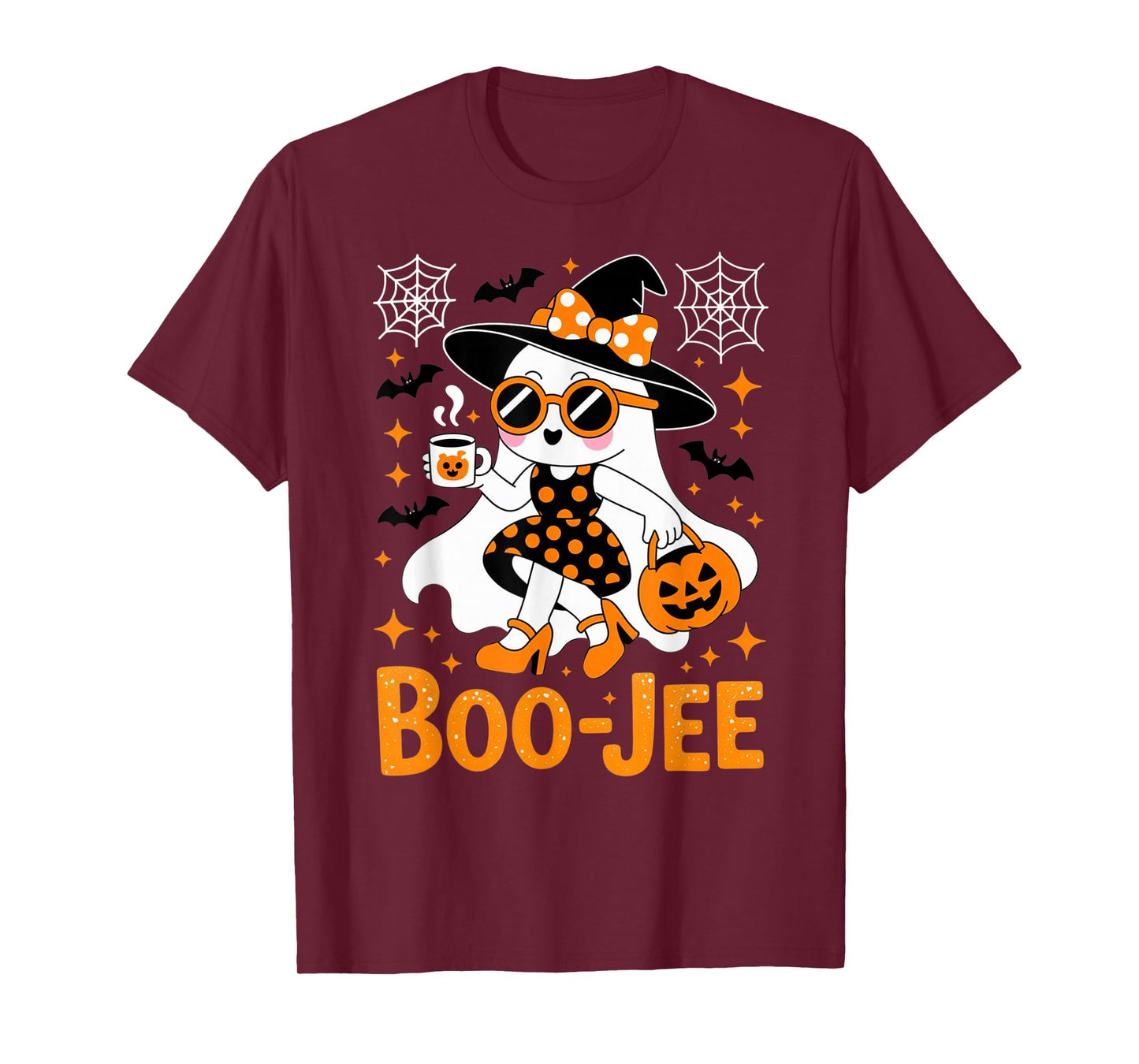 Boo JEE Coquette Leopard Boujee Halloween Ghost T-Shirt
