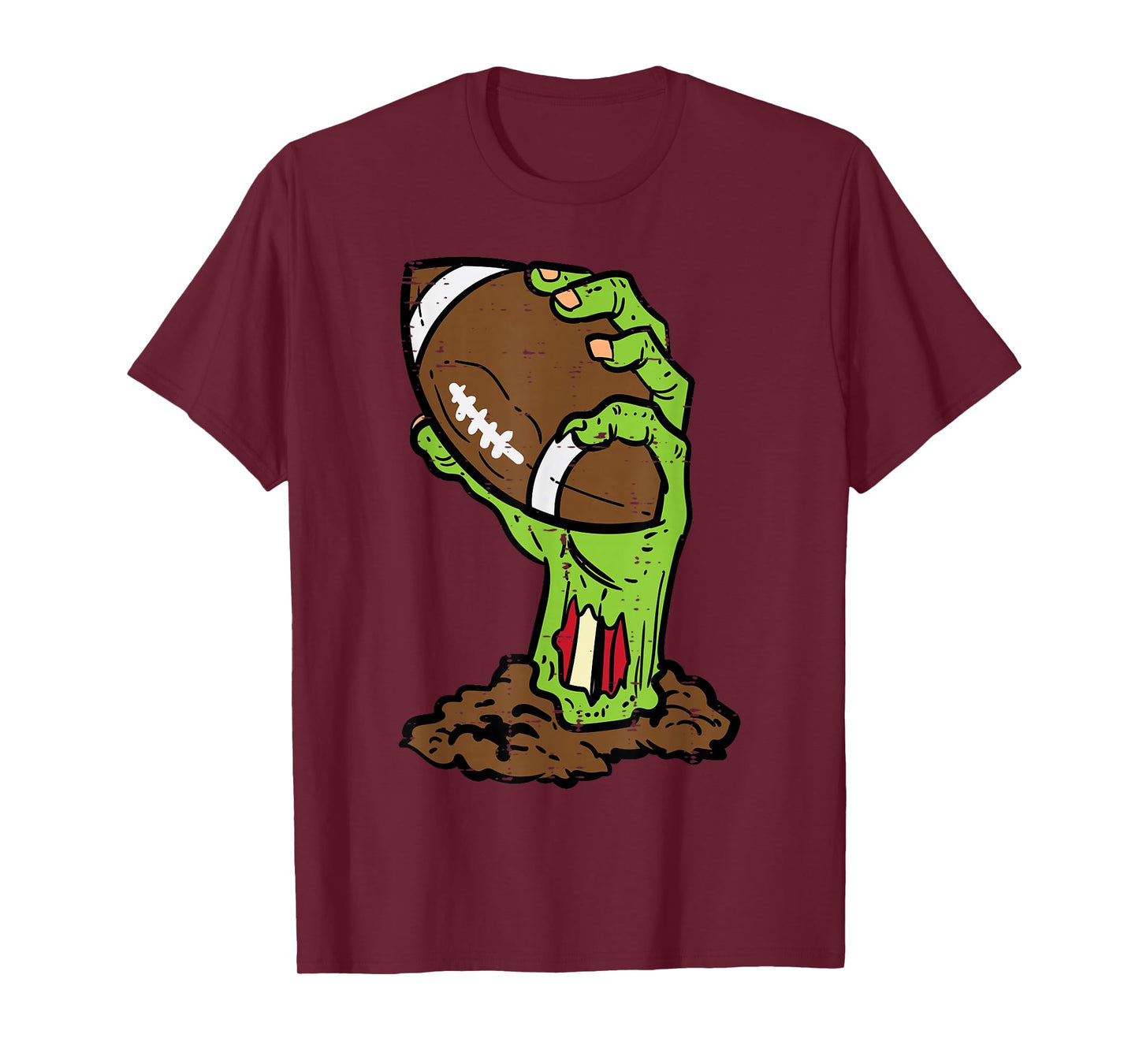 Halloween Zombie Hand Football Costume Men Boys Kids Youth T-Shirt