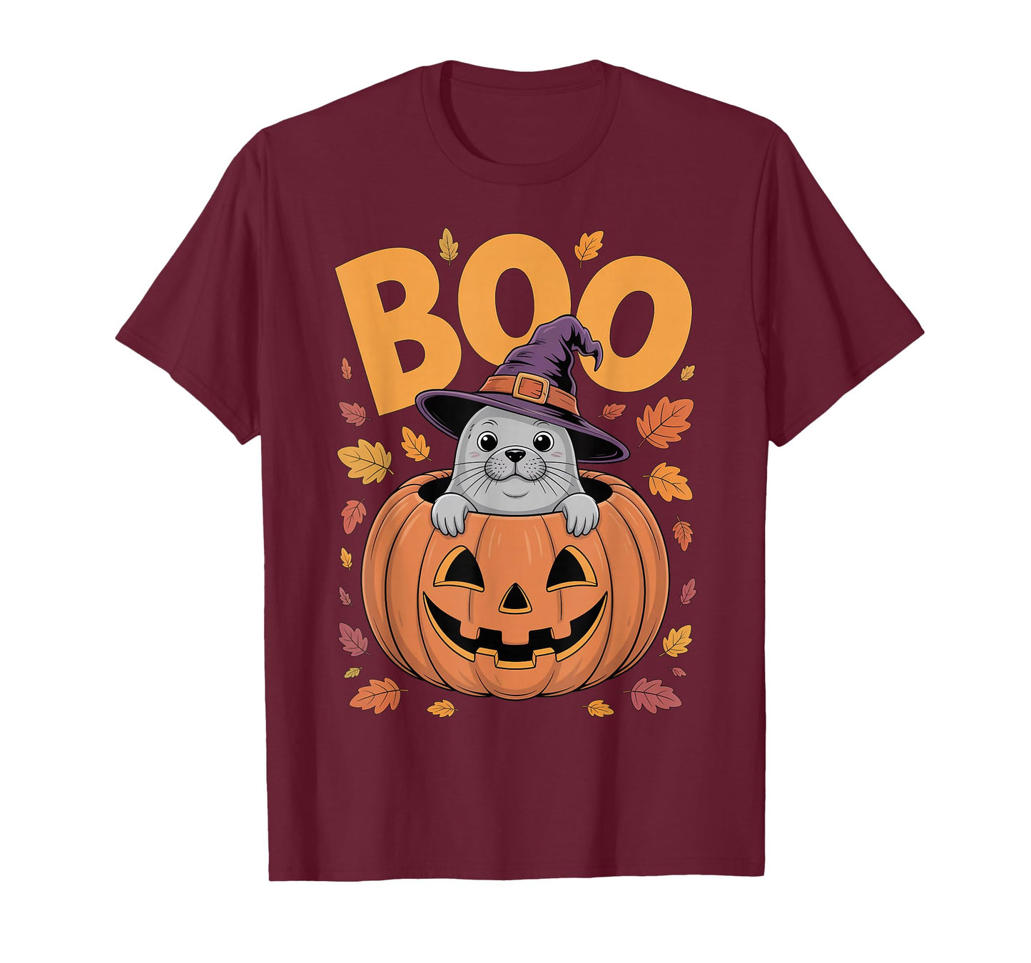 Seal Costume on Pumpkin Halloween Seal T-Shirt