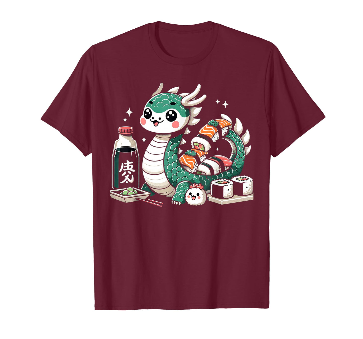 Kawaii Sushi Dragon: Japanese Food & Anime Delights T-Shirt